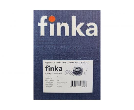 Барабанные гвозди Finka 3.1x90 BK Screw, 1600 шт. FN3190BKS – изображение 4