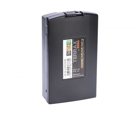 Набор сверл по металлу 1-13 мм, 25 шт, DIN338, HSSE-Co5 Terrax by Ruko A215215RO – изображение 4