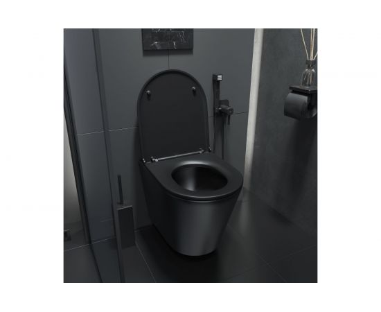 Подвесной унитаз IDDIS Calipso безободковый, чёрный матовый CALR3BMi25 – изображение 6