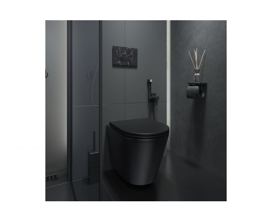 Подвесной унитаз IDDIS Calipso безободковый, чёрный матовый CALR3BMi25 – изображение 7