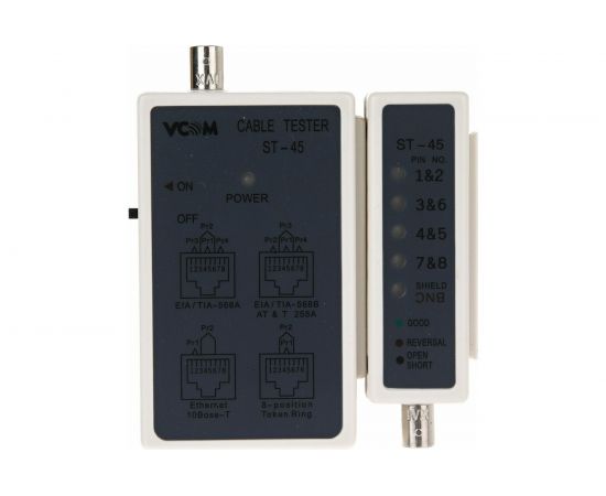 LAN тестер VCOM ST-45 для BNC, RJ-45 D1930 