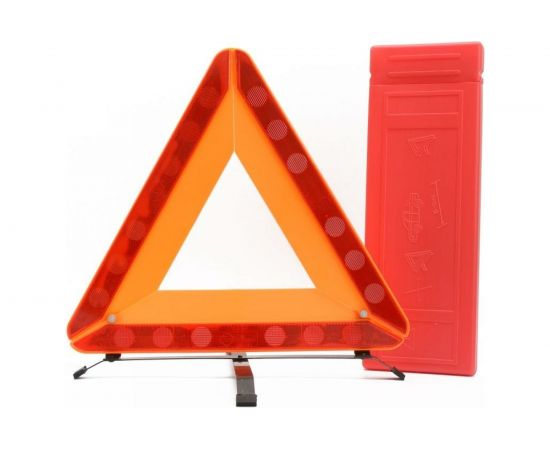 Знак аварийной остановки ДАЛИ-авто ЕВРО широкий металл, ножка, пластиковый чехол DA-02155 