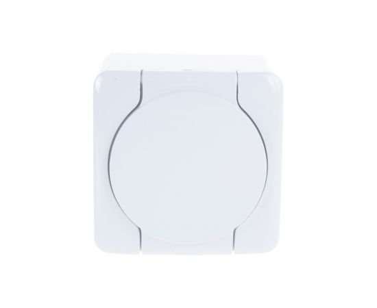 Розетка Lezard VIOLA с заземлением, с крышкой, керамика белый 751-0200-123 