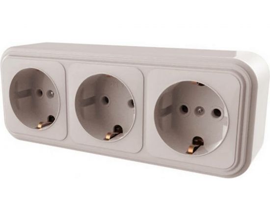 Розетка duwi о/п с з/к 3-местная серия Palazzo, слоновая кость 26413 2 