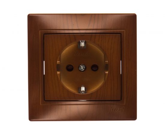 Розетка с защитой от детей Lezard, MIRA, керамика, сосна, 701-0801-124 