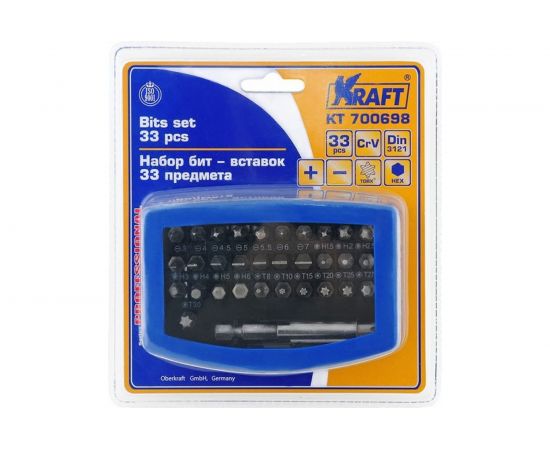 Набор бит-вставок 33 предмета KRAFT KT 700698 