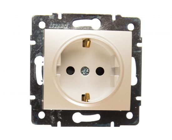 Розетка LEZARD KARINA с защитой от детей ПБТ жемчужно-белый перламутр 707-3088-124B 