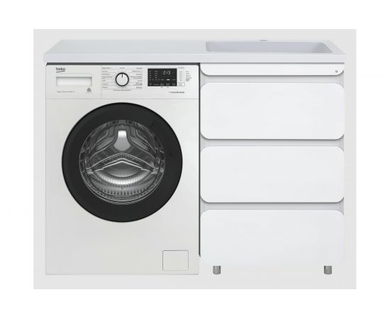 Misty Чегет - 55 Тумба напольная 3 ящ. под стиральную машину, белая П-Чег-01055-01Н3Я 