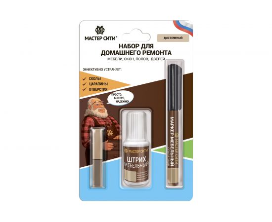 Набор для домашнего ремонта Мастер Сити (блистер; дуб беленый 201) 2221201 