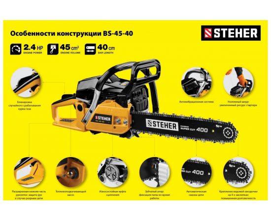 Бензопила STEHER BS-45-40 – изображение 17