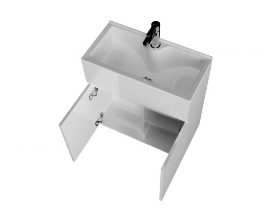 Тумба с раковиной 1Marka Mira 60П 2 дверцы, белый глянец У75328 – изображение 2