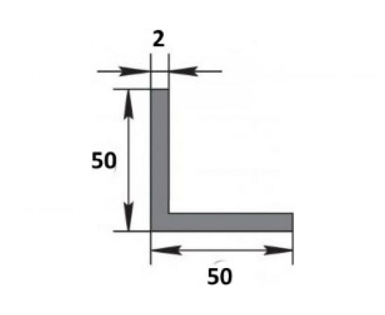 ЛУКА Профиль алюминиевый Сделай сам, Профиль уголок 50х50х2, 2000мм, 5шт.уп УТ000005706 – изображение 2