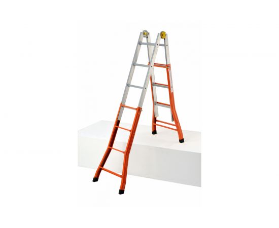 Шарнирная телескопическая лестница-стремянка Gierre PEPPina Media сталь, 4х4 перекладины A0060 – изображение 2