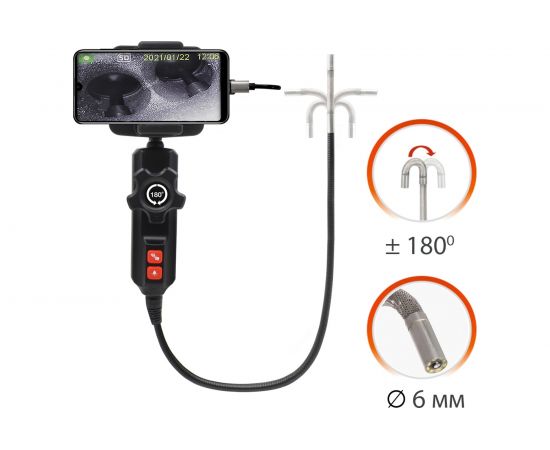 iCarTool Видеоэндоскоп управляемый USB, 1Мп, 1280x720, 0.8м, 6мм, 360 IC-V201 – изображение 2