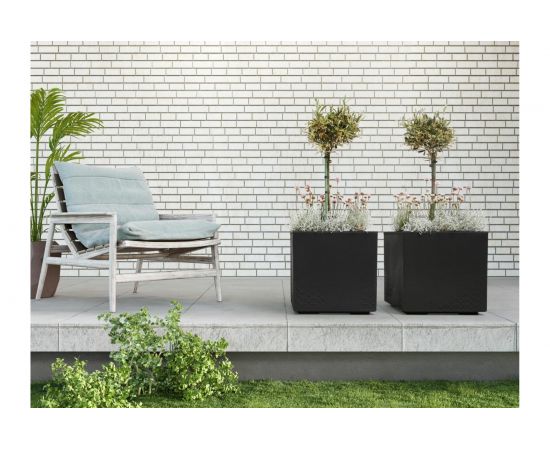 Квадратное кашпо на колесиках LAMELA Sp.z o. KARO ECO recycled 935 40х40х39.4 см, 36 л, черное 064855 – изображение 2