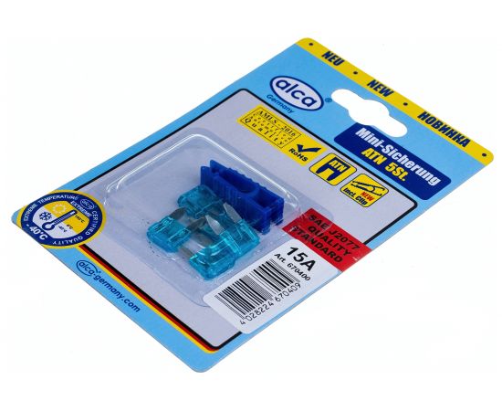 Флажковые предохранители Alca мини 15 А, 5 шт. 670400 – изображение 2