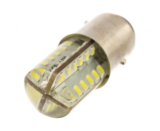 Автолампа диод S25 48 SMD диода BAY15d 2-контурная белая SKYWAY S08201053 – изображение 2