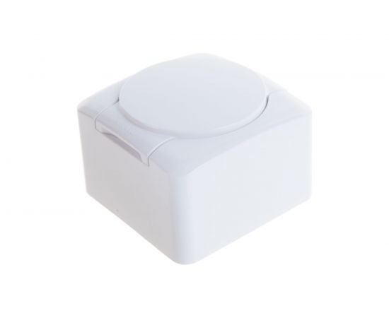 Розетка Lezard VIOLA с заземлением, с крышкой, керамика белый 751-0200-123 – изображение 2