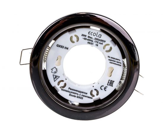 Встраиваемый светильник Ecola GX53 H4 без рефл. Черный хром 38x106 /к+/ FB53H4ECB – изображение 2