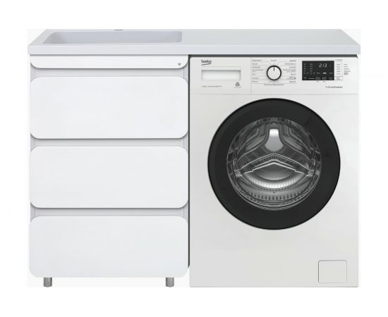 Misty Чегет - 55 Тумба напольная 3 ящ. под стиральную машину, белая П-Чег-01055-01Н3Я – изображение 2