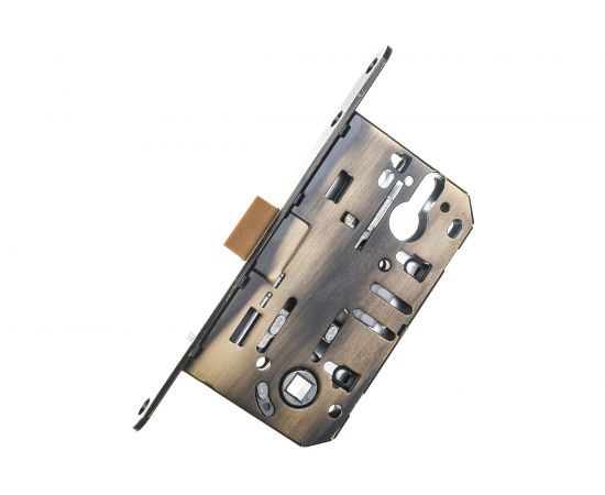 Замок РЕНЦ под цилиндр с полиамидным язычком PALOMA, межосевое расстояние 85 мм, бронза античная INLB 85 PL AB – изображение 3