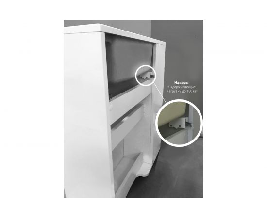 Тумба с раковиной 1Marka Mira 60П 2 дверцы, белый глянец У75328 – изображение 3