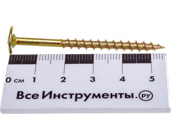 Отделочный саморез HIMTEX проф. Wood-Plate желт. тарельчатая голова 4х55, 250 шт. 4055WPH – изображение 4