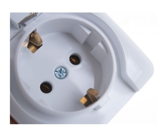 Розетка Lezard VIOLA с заземлением, с крышкой, керамика белый 751-0200-123 – изображение 4