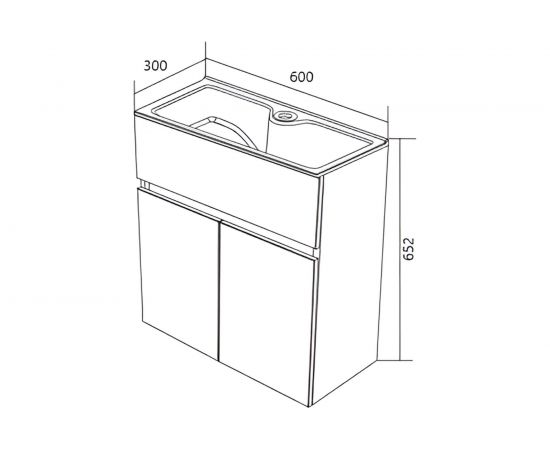Тумба с раковиной 1Marka Mira 60П 2 дверцы, белый глянец У75328 – изображение 4
