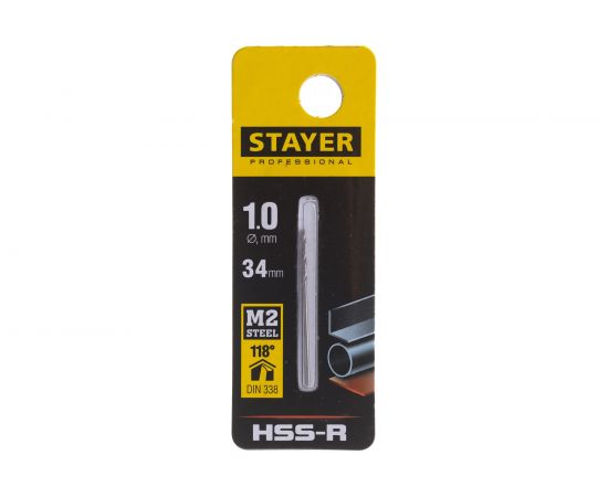 Сверло Professional по металлу HSS-R (1х12х34 мм; М2; DIN 338) Stayer 29602-1 – изображение 4
