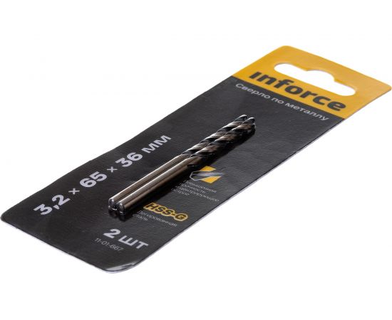 Сверло по металлу HSS-G (2 шт; 3.2х65х36 мм) Inforce 11-01-667 – изображение 5