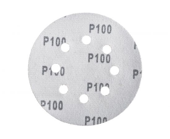 Круг шлифовальный на липучке (10 шт; 125 мм; 8 отверстий; Р100) Калибр 00000001315 – изображение 5