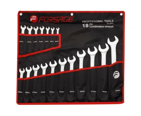 Набор комбинированных ключей Forsage 18 пр, на полотне F-5181 