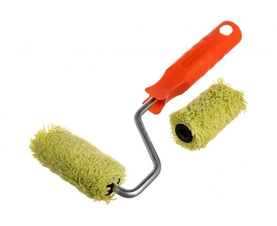 Валик DECOR 60 мм, d 15 мм, бюгель 6 мм, ворс 12 мм, полиакрил зеленый запаска, ручка стандарт mini 