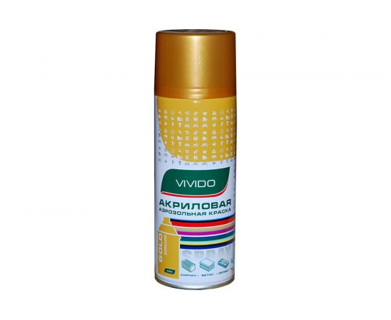 Акриловая аэрозольная краска Vivido золотой, металлик VIGL 