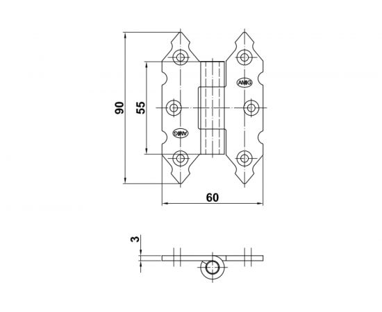 Универсальная петля Amig черная 9010-90х60х3 – изображение 3