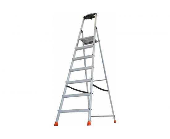 Свободностоящая стремянка Krause MONTO SAFETY 2К заглушки, 7 ступеней 128973 – изображение 4