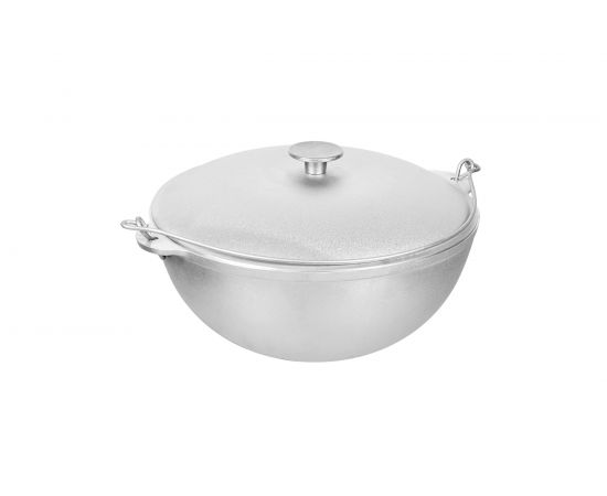 Литой алюминиевый казан с крышкой BOYSCOUT 6 л, азиатская чаша 61360 