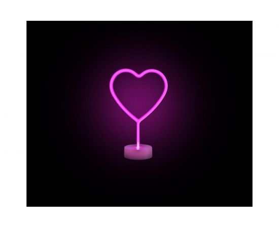 Светодиодный настольный неоновый светильник Apeyron Сердце, цвет свечения розовый 12-66 
