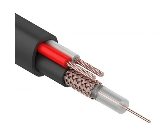 Кабель REXANT КВК-П-1,5+2x0,50 кв.мм Cu/Cu черный бухта 200 м 01-4013 