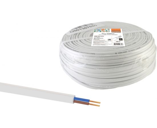 Шнур TDM ШВВПмб 2х0,75 100м, белый Народный SQ0120-0302 