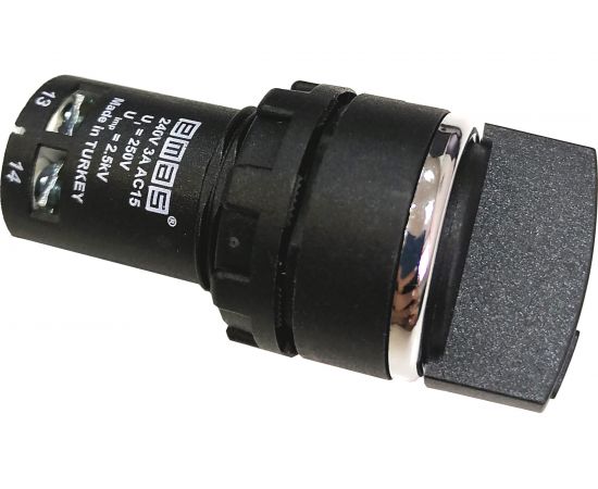 Моноблочный переключатель Emas 22мм, IP40, 1НО+1НЗ с фиксацией, 240В, 0,3А. MB102S20 