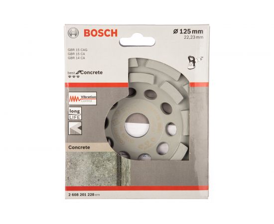 Алмазная чашка двухрядная по бетону (125х22.2 мм) Bosch 2608201228 