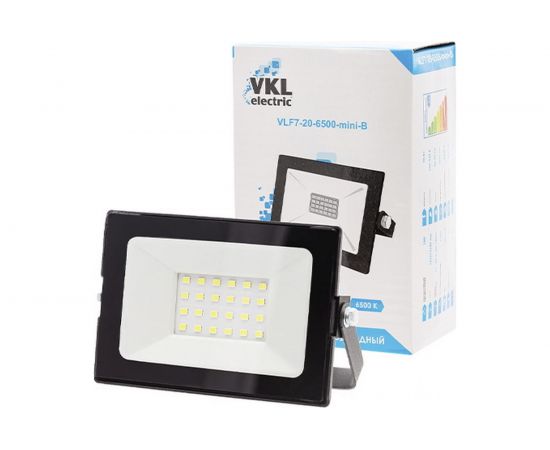 Прожектор VKL electric LED 20W VLF7-20-6500-mini-B 6500К 1800Лм 220V IP65 черный 1/ 80 1013397 
