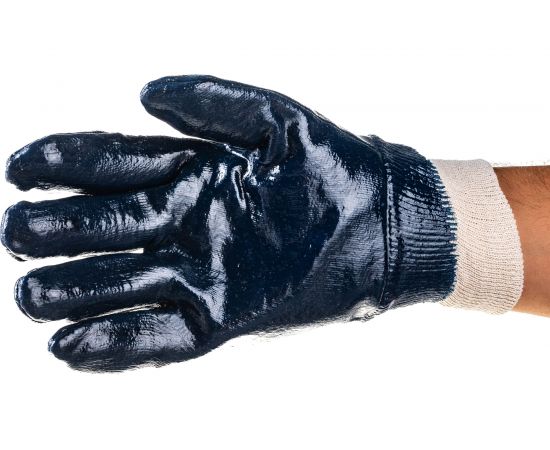 Перчатки "МАСТЕР" рабочие с манжетой с нитриловым покрытием (р. L 9) Зубр 11272-L 