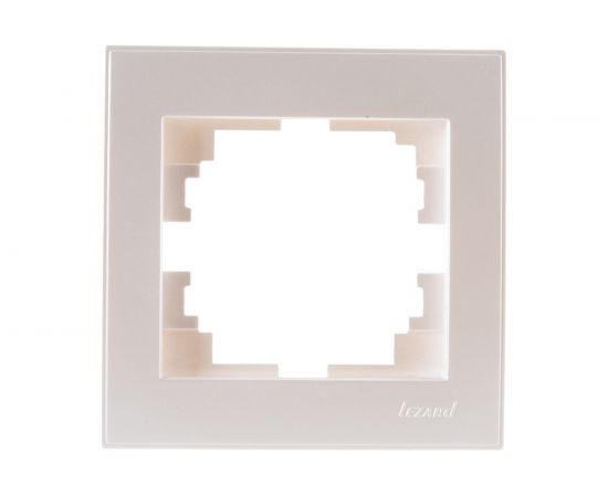 Горизонтальная рамка LEZARD RAIN б/ вст жемчужно-белый металлик 703-3030-146 