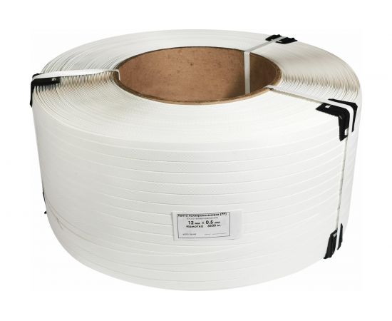 Лента Кордленд полипропиленовая, 12х0,5 мм х 3,5 км, 120 кгс, белый, М/ПА PP-00666 