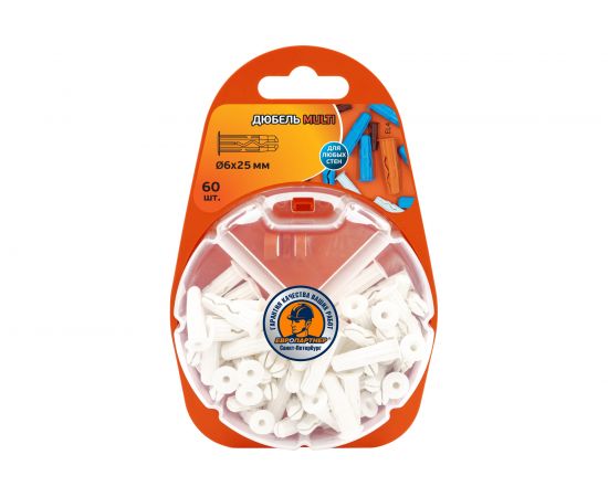 Дюбель ЕВРОПАРТНЕР MULTI plug 6x25 60 шт. RB2 0119 – изображение 2
