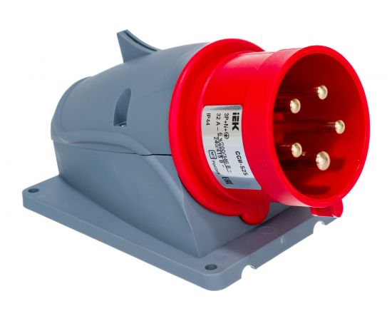 Стационарная вилка IEK ССИ-525 32А-6ч/200/346-240/415В 3Р+РЕ+N IP44 MAGNUM PSN52-032-5 – изображение 2