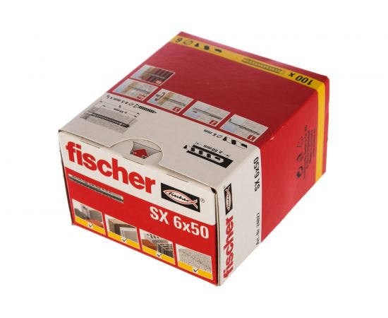 Дюбель Fischer SX 6X50 100 штук 24827 – изображение 2